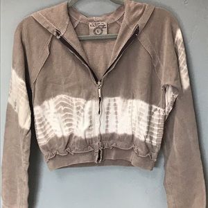 US Vintage Tie Dye Cropped French Terry Hoodie